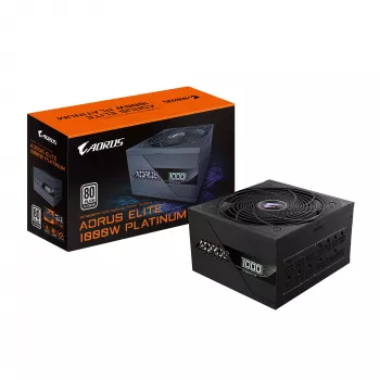 GIGABYTE AORUS ELITE P1000W ICE virtalähde - PCIe 5.0, 80 PLUS Platinum, täysmodulaarinen rakenne, 120 mm tuuletin, ATX 3.0 -yhteensopiva, EU-pistoke