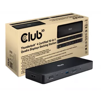 CLUB3D CSV-1583 kannettavan telakka/porttireplikaattori johdollinen Thunderbolt 4 musta