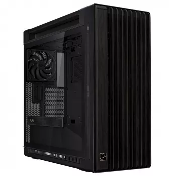 PC-kotelo ASUS ProArt PA602 Wood Edition Midi Tower musta — puu, ATX/EATX-tuki, temperlas, 4×3,5