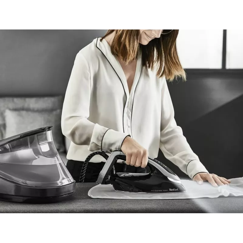 Tefal Pro Express Vision GV9821 3000 W 1,2 L Durilium AirGlide Autoclean silityspohja musta, hopea