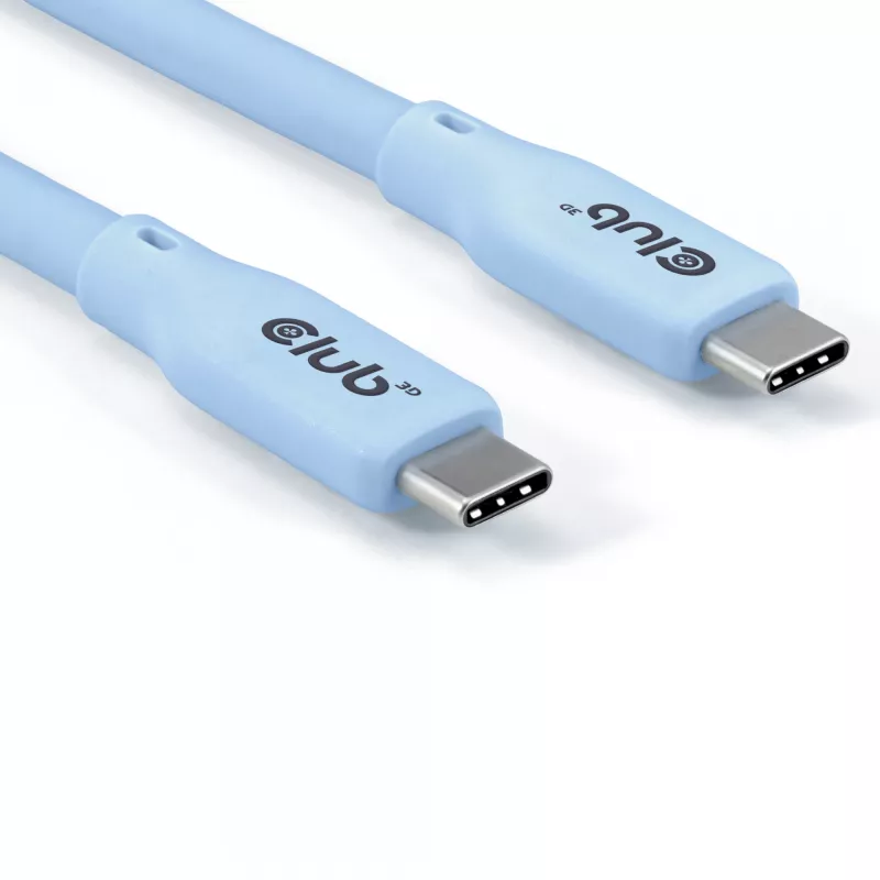 CLUB3D USB-C-kaapeli sininen, 2 m, USB-C, USB-C, USB4 Gen 2x2, 20 Gbit/s, sininen