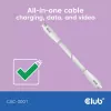 USB-C-kaapeli CLUB3D CAC-3001 2 m USB4 Gen 3x2 valkoinen