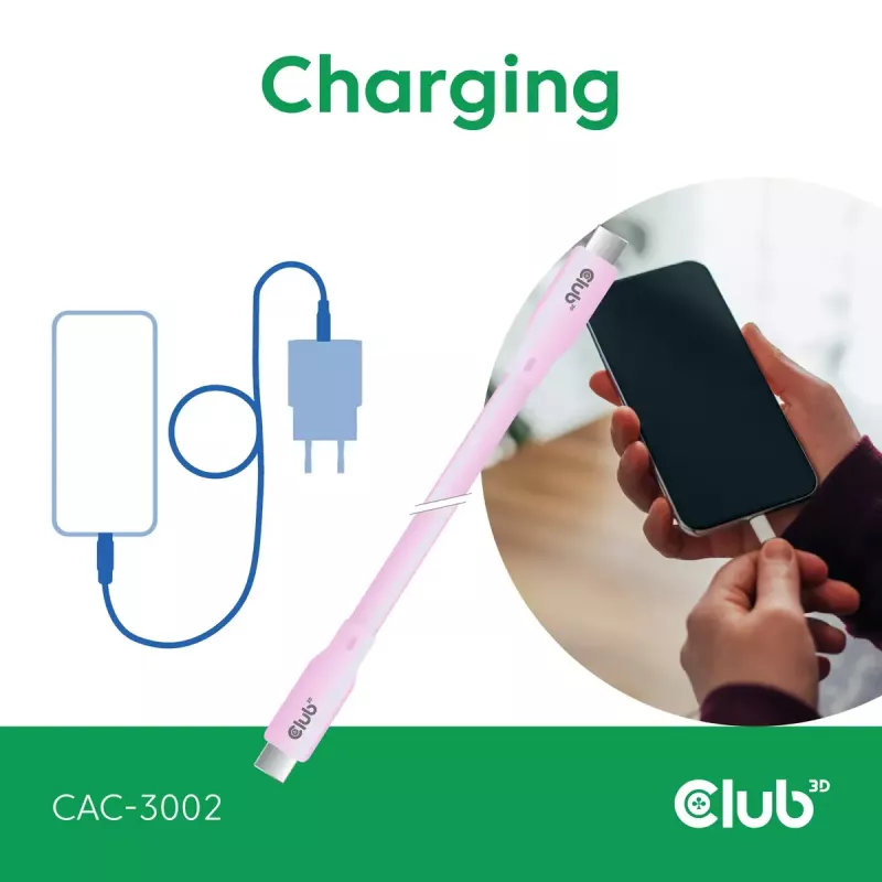 USB-C-kaapeli CLUB3D CAC-3002 2 m USB4 Gen 3x2 pinkki