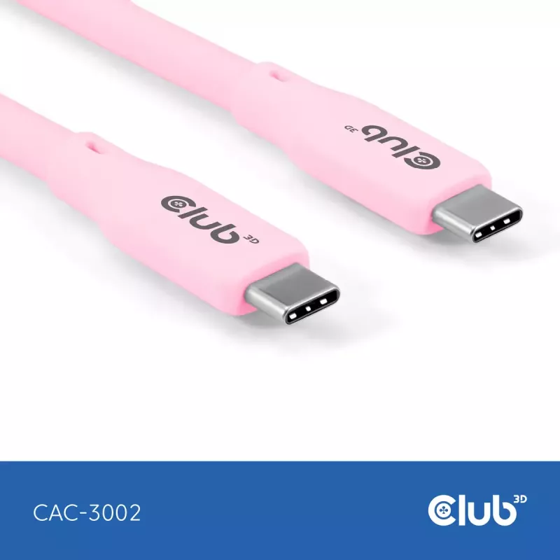 USB-C-kaapeli CLUB3D CAC-3002 2 m USB4 Gen 3x2 pinkki