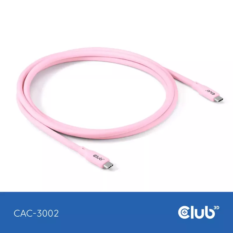 USB-C-kaapeli CLUB3D CAC-3002 2 m USB4 Gen 3x2 pinkki