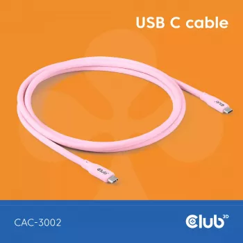 USB-C-kaapeli CLUB3D CAC-3002 2 m USB4 Gen 3x2 pinkki