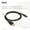 USB Type-C - DisplayPort 2.1 -kaapeli, Club 3D CAC-1559, kaksisuuntainen, VESA DP80 -sertifioitu, 1 m