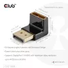 Adapteri club 3D DisplayPort uros - DisplayPort 1.4 naaras 90° kulma, tukee 4K@120Hz