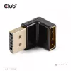Adapteri club 3D DisplayPort uros - DisplayPort 1.4 naaras 90° kulma, tukee 4K@120Hz