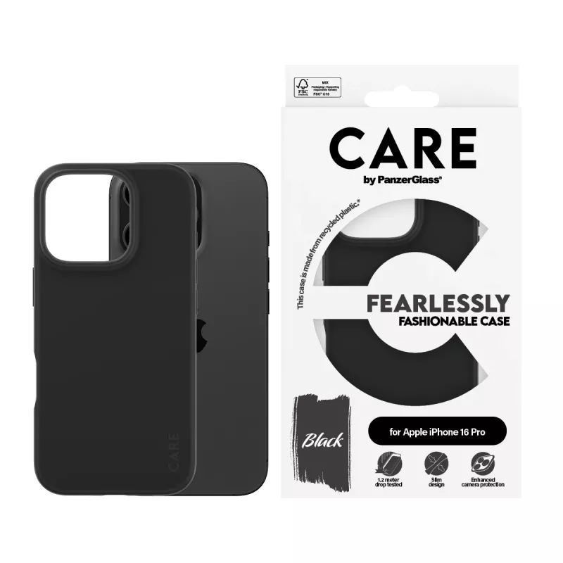 PanzerGlass CARE™ by ® Case musta iPhone 16 Pro