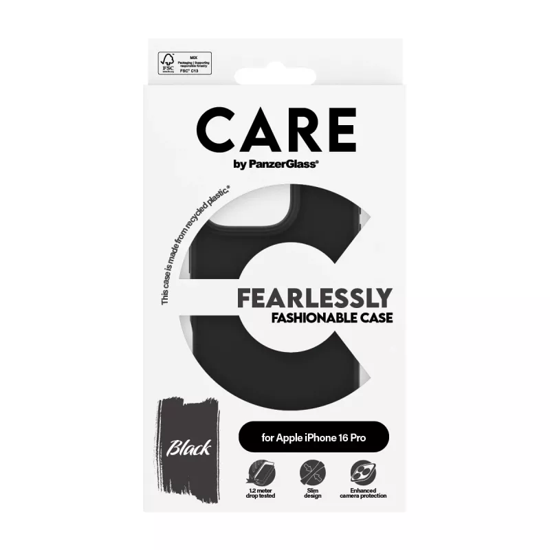 PanzerGlass CARE™ by ® Case musta iPhone 16 Pro