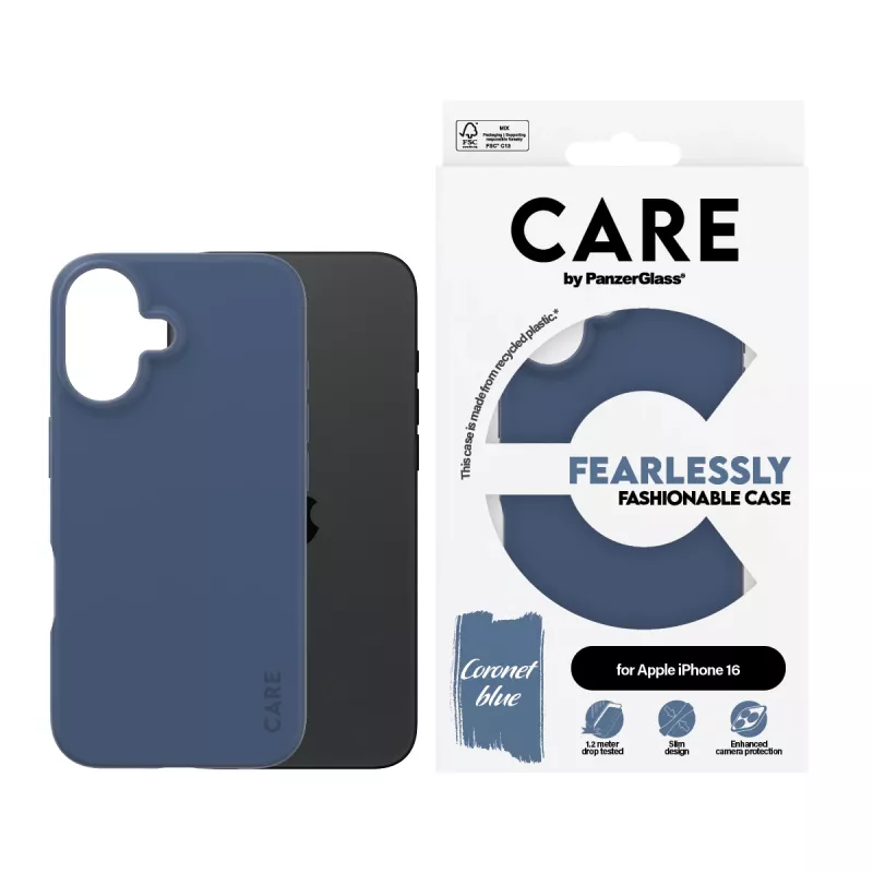 Suojakuori PanzerGlass CARE by Fashionable Case, sininen, iPhone 16