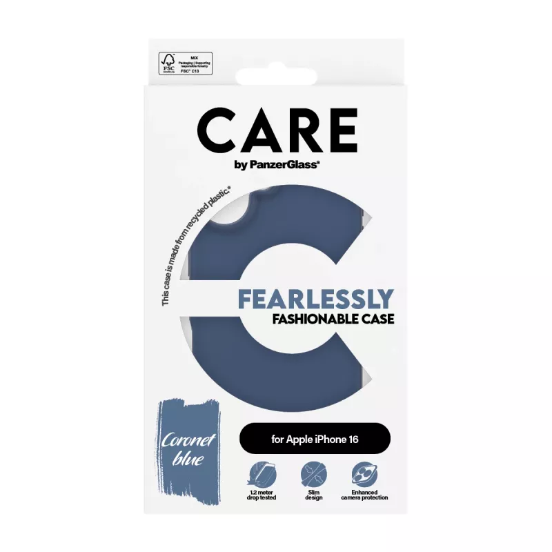 Suojakuori PanzerGlass CARE by Fashionable Case, sininen, iPhone 16