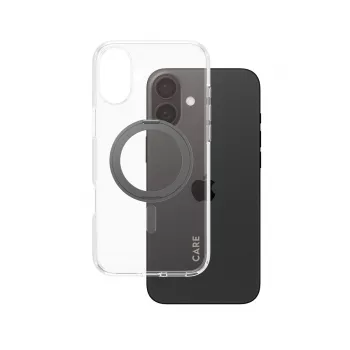 PanzerGlass CARE™ by ® Case läpinäkyvä mustalla Kickstand-telineellä & MagSafe iPhone 16 Plus
