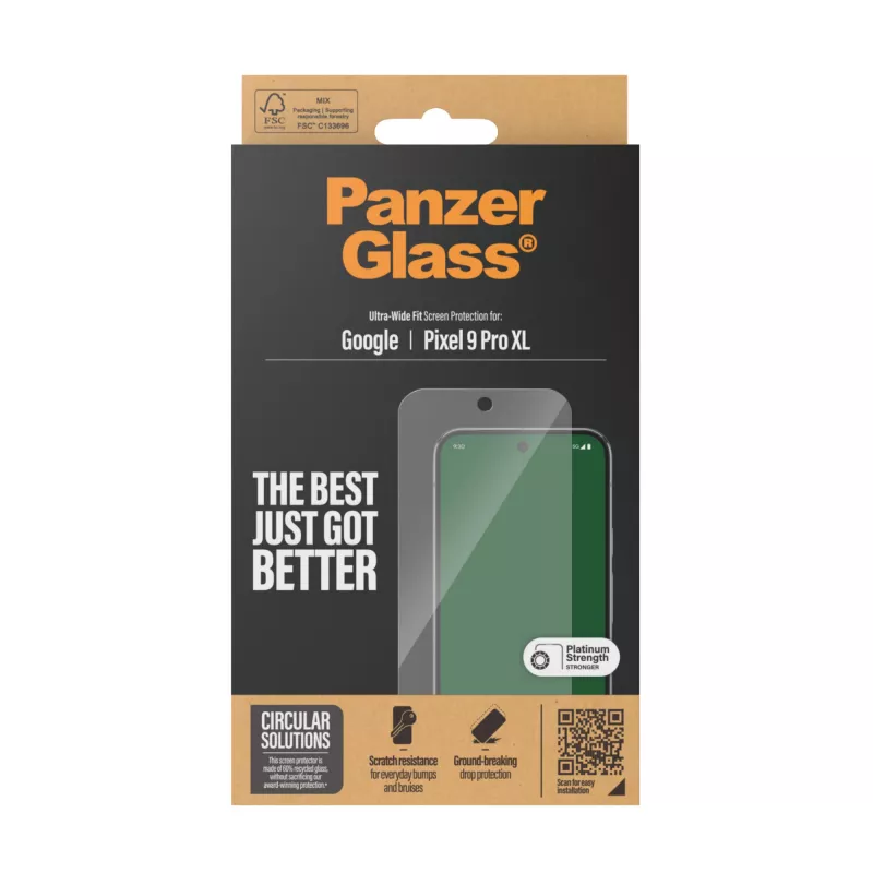 PanzerGlass® näytönsuojakalvo Google Pixel 9 Pro XL | Ultra-Wide Fit