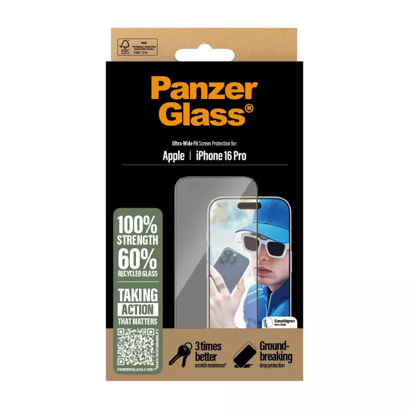 PanzerGlass ® näytönsuojakalvo iPhone 16 Pro | Ultra-Wide Fit