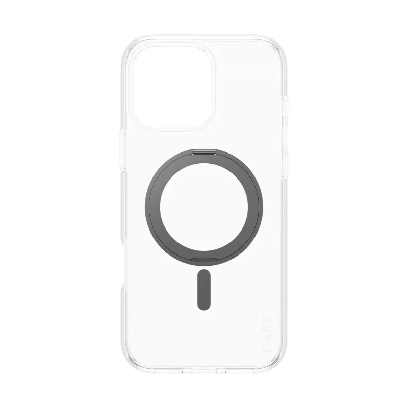PanzerGlass CARE™ by ® kuori läpinäkyvä mustalla Kickstand-telineellä & MagSafe iPhone 16 Pro Max