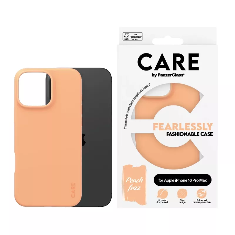 Suojakuori PanzerGlass CARE by muodikas kuori Peachy iPhone 16 Pro Max läpinäkyvä