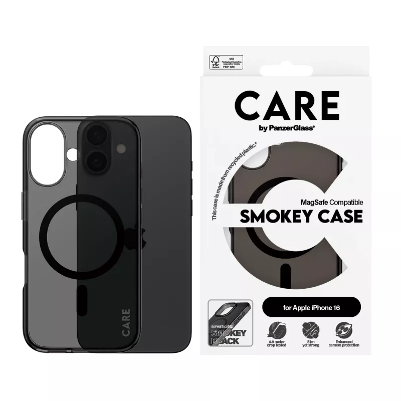 PanzerGlass CARE™ by ® Urban Combat kuori Smokey musta MagSafe iPhone 16