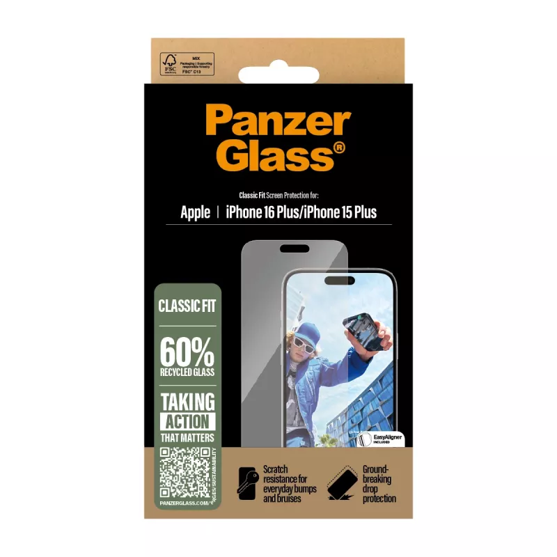 PanzerGlass® näytönsuojakalvo iPhone 16 Plus | 15 Plus | Classic Fit