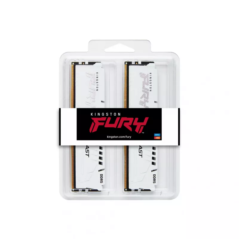 Kingston Technology FURY Beast 32GB 6000MT/s DDR5 CL36 DIMM (2 kpl:n pakkaus) White EXPO