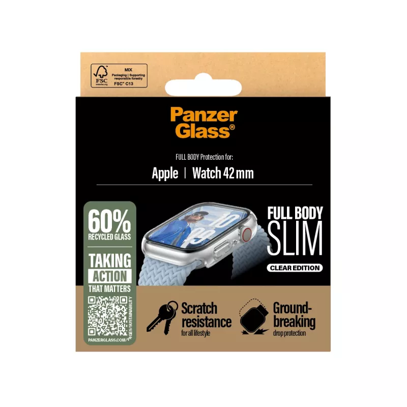 PanzerGlass Snappie Full Body Slim näytönsuoja Apple Watch 10 42mm, kirkas