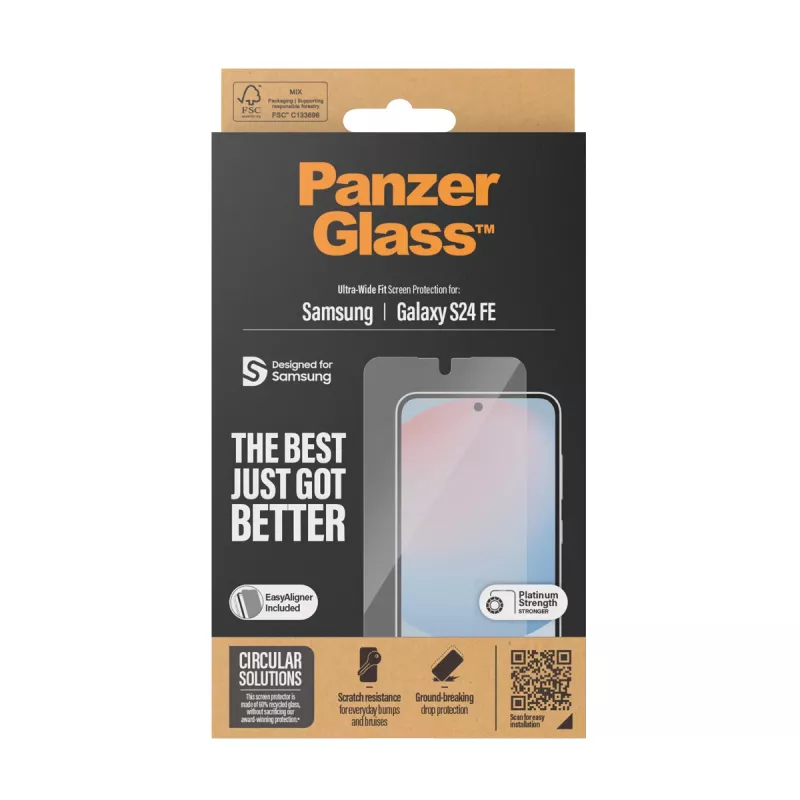 PanzerGlass® näytönsuojakalvo Samsung Galaxy S24 FE | Ultra-Wide Fit EasyAligner-telineellä
