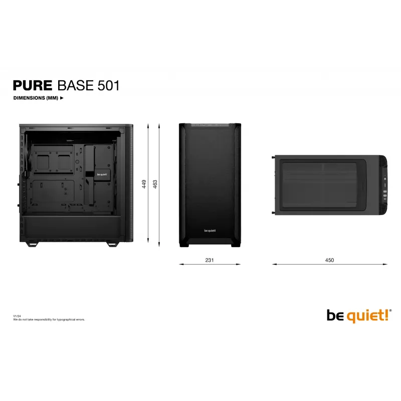 PC-kotelo be quiet! PURE BASE 501 Black Midi Tower