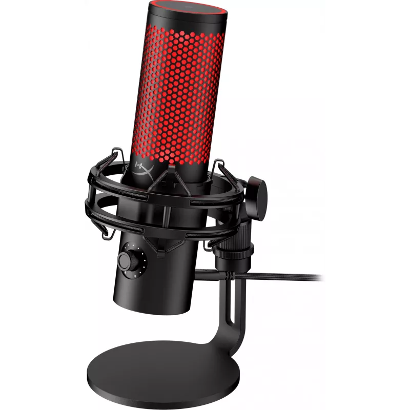 HyperX QuadCast 2 - USB-mikrofoni (musta), podcast-mikrofoni, -7,5 dB, 20–20 000 Hz, 0,05 %, 32 Ω, 24 bit