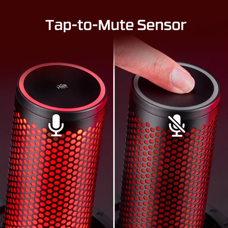 HyperX QuadCast 2 - USB-mikrofoni (musta), podcast-mikrofoni, -7,5 dB, 20–20 000 Hz, 0,05 %, 32 Ω, 24 bit