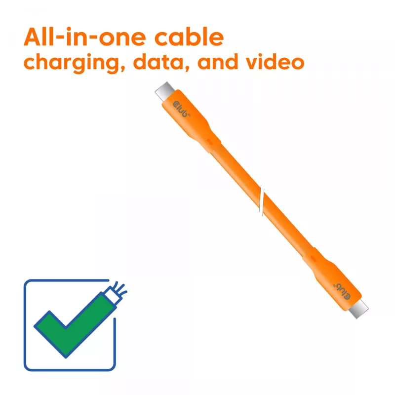 CLUB3D kaapeli / sovitin USB-kaapeli USB4 Gen 2x2 2 m USB-C oranssi