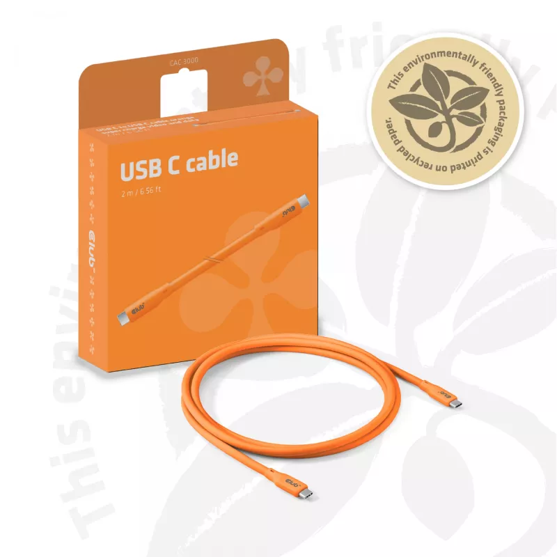 CLUB3D kaapeli / sovitin USB-kaapeli USB4 Gen 2x2 2 m USB-C oranssi