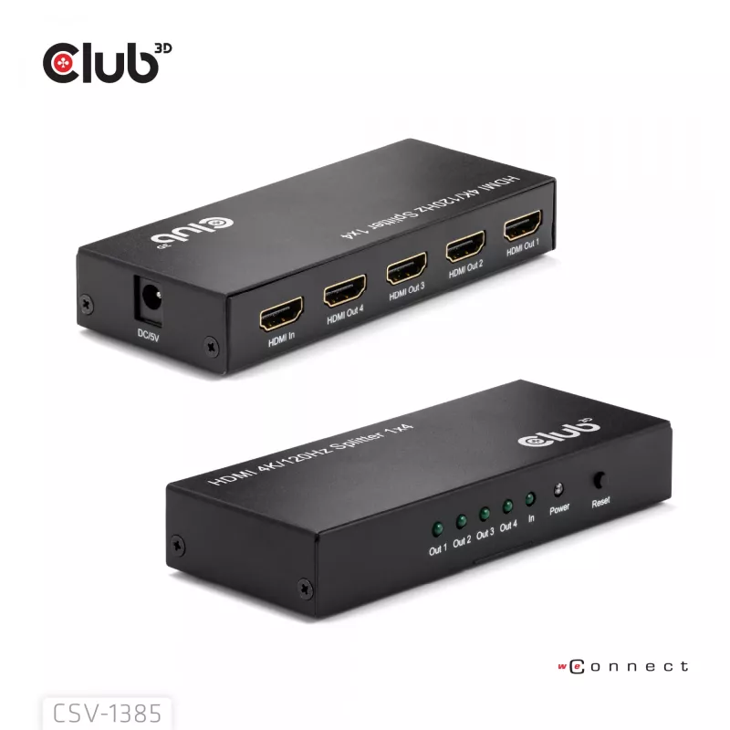 CLUB3D 1–4 HDMI™ -jakaja 4K120Hz