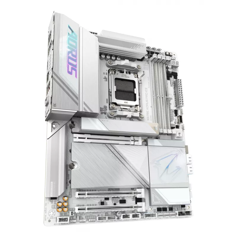 Emolevy GIGABYTE X870E AORUS PRO ICE — AMD X870E, kanta AM5, ATX, DDR5, 4×DIMM, Wi‑Fi 7, 2.5Gb LAN