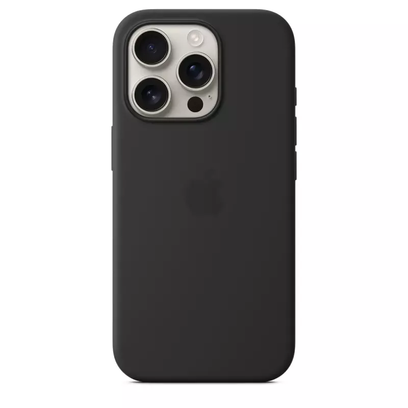 Apple silikonikotelo MagSafe-toiminnolla iPhone 16 Pro musta