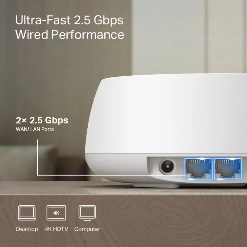 TP-Link BE3600 Whole Home Mesh Wi-Fi 7 -järjestelmä, 2.5G Multi Gigabit