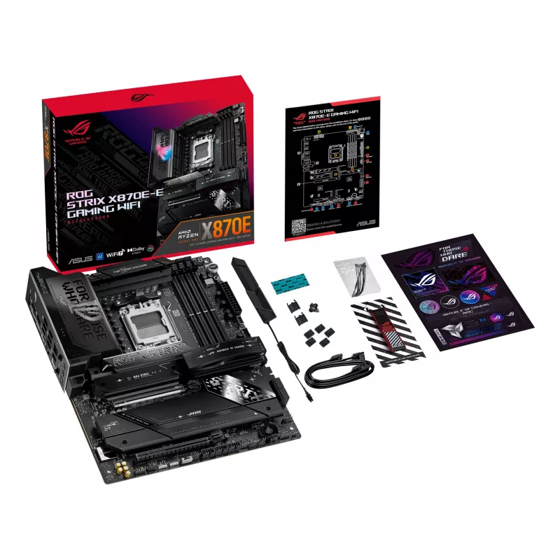 Emolevy ASUS ROG STRIX X870E-E GAMING WIFI ATX, AMD X870E, Socket AM5, DDR5, 4 DIMM, Wi-Fi 7, Bluetooth 5.4, 5Gb LAN
