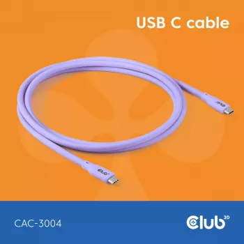 USB-C-kaapeli CLUB3D CAC-3004 2m violetti