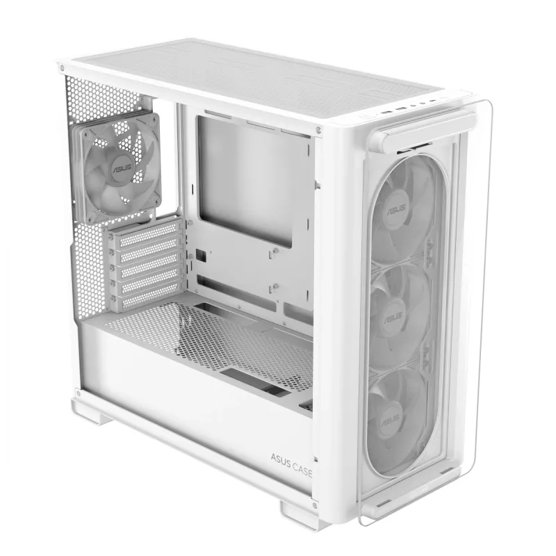 ASUS A23 PLUS TG ARGB WHITE, PC, valkoinen, micro ATX, Mini-ITX, Multi, 16,5 cm, 38 cm