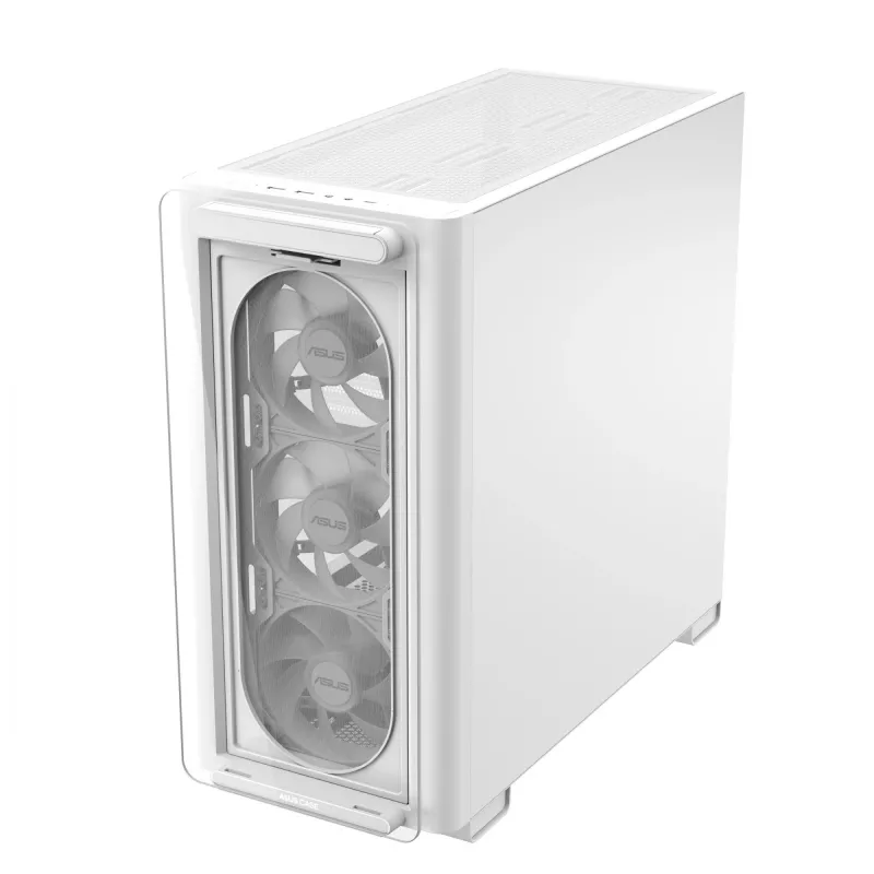 ASUS A23 PLUS TG ARGB WHITE, PC, valkoinen, micro ATX, Mini-ITX, Multi, 16,5 cm, 38 cm