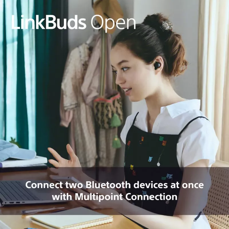 Kuulokemikrofoni Sony LinkBuds Open WFL910B — langaton Bluetooth In-Ear, 20–20.000 Hz, 10 m kantama, 63 g, musta