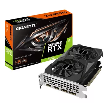 Näytönohjain GIGABYTE GeForce RTX 3050 — 6 GB GDDR6, 2304 CUDA-ydintä, PCIe 4.0, 14000 MHz muisti