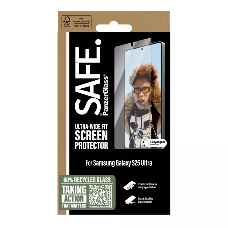 PanzerGlass SAFE. by ® näytönsuoja Samsung Galaxy S25 Ultra | Ultra-Wide Fit EasyAligner-telineellä
