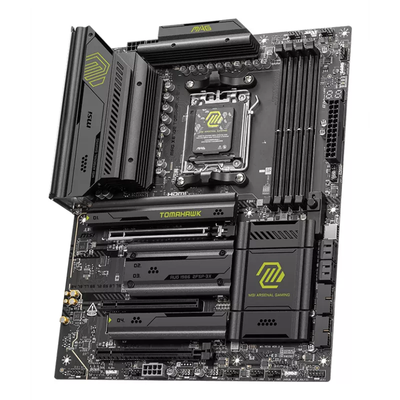Emolevy MSI MAG X870E TOMAHAWK WIFI — AMD X870E, kanta AM5, ATX, 4x DDR5 DIMM, 4x M.2, Wi‑Fi, 5Gb Ethernet