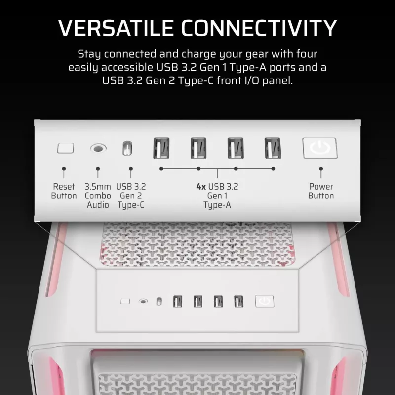 CORSAIR PC-kotelo - 5000T LX RGB Midi-Tower (tempered Glass) valkoinen