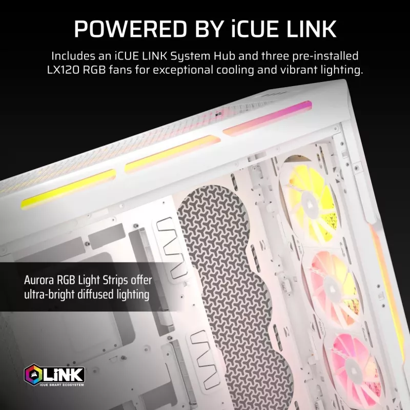 CORSAIR PC-kotelo - 5000T LX RGB Midi-Tower (tempered Glass) valkoinen