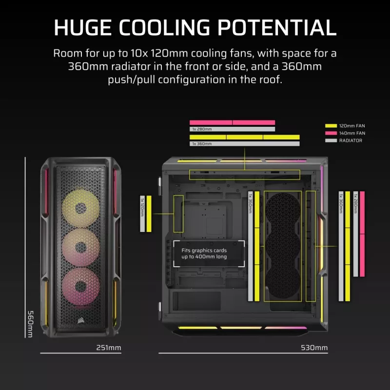 CORSAIR PC-kotelo - Icue Link 5000t Lx RGB Mid-Tower High-Performance