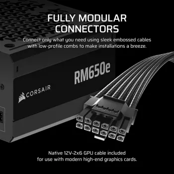 CORSAIR virtalähde - RMe-sarja RM650e täysmodulaarinen, hiljainen ATX 650W