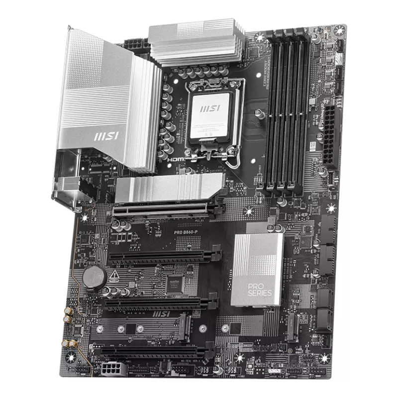 Emolevy MSI PRO B860-P — Intel B860, LGA 1851, ATX, DDR5, 4 DIMM, 3×M.2, 5Gb LAN, HDMI 2.1