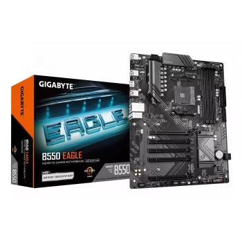 GIGABYTE B550 EAGLE emolevy - AMD Ryzen 5000 G-Series CPU:t, 10+3+1 vaihe VRM, jopa 3200 MHz DDR4, 1xPCIe 4.0 + 1xPCIe 3.0 M.2, 1GbE LAN, USB 3.2 Gen 2